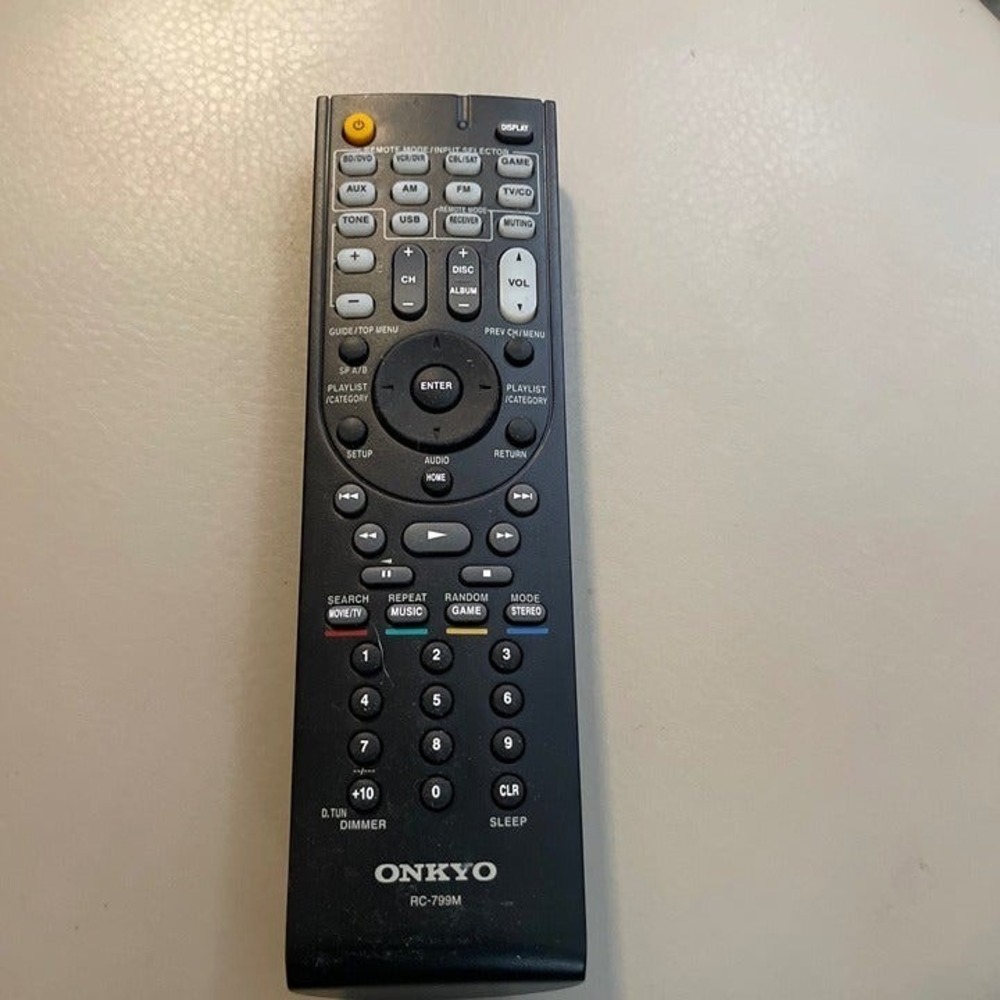 Onkyo RC-799M Remote Control AV Receiver Black Good Condition OEM Replacement